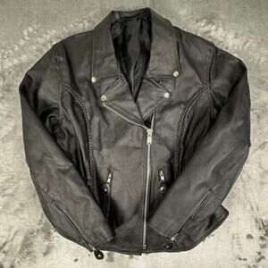 Vintage 90’s Women’s Black Quilt Lined Motorcycle Biker Jacket Size XL